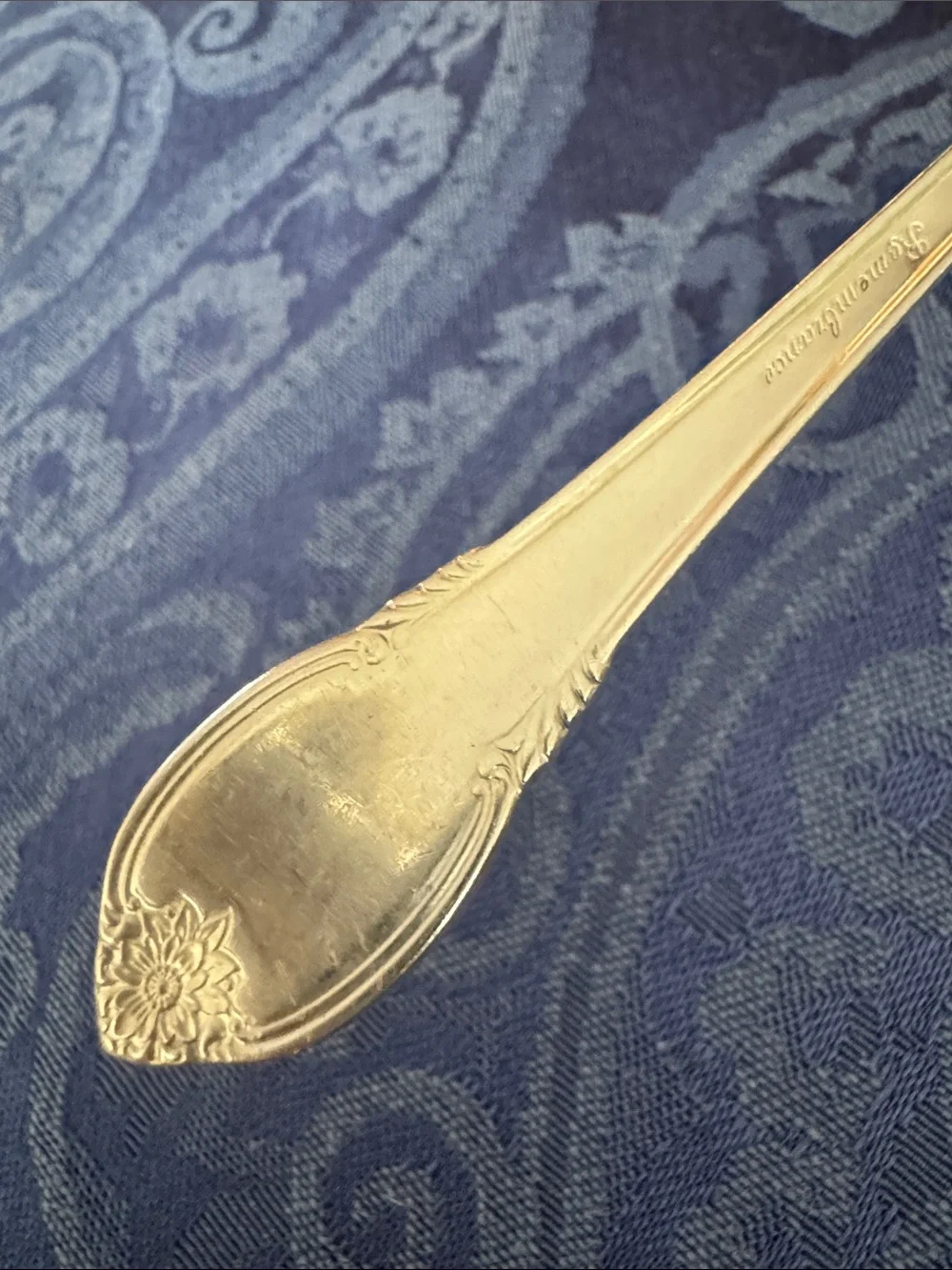 Silver plated vintage  Serving Spoon Slotted berry or olive Spoon